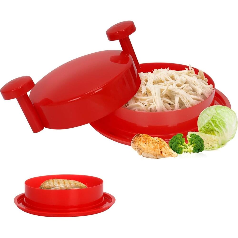 2pc Meat Shredder Tool Twist Chicken Pork Cutter Ergonomic Kitchen Red